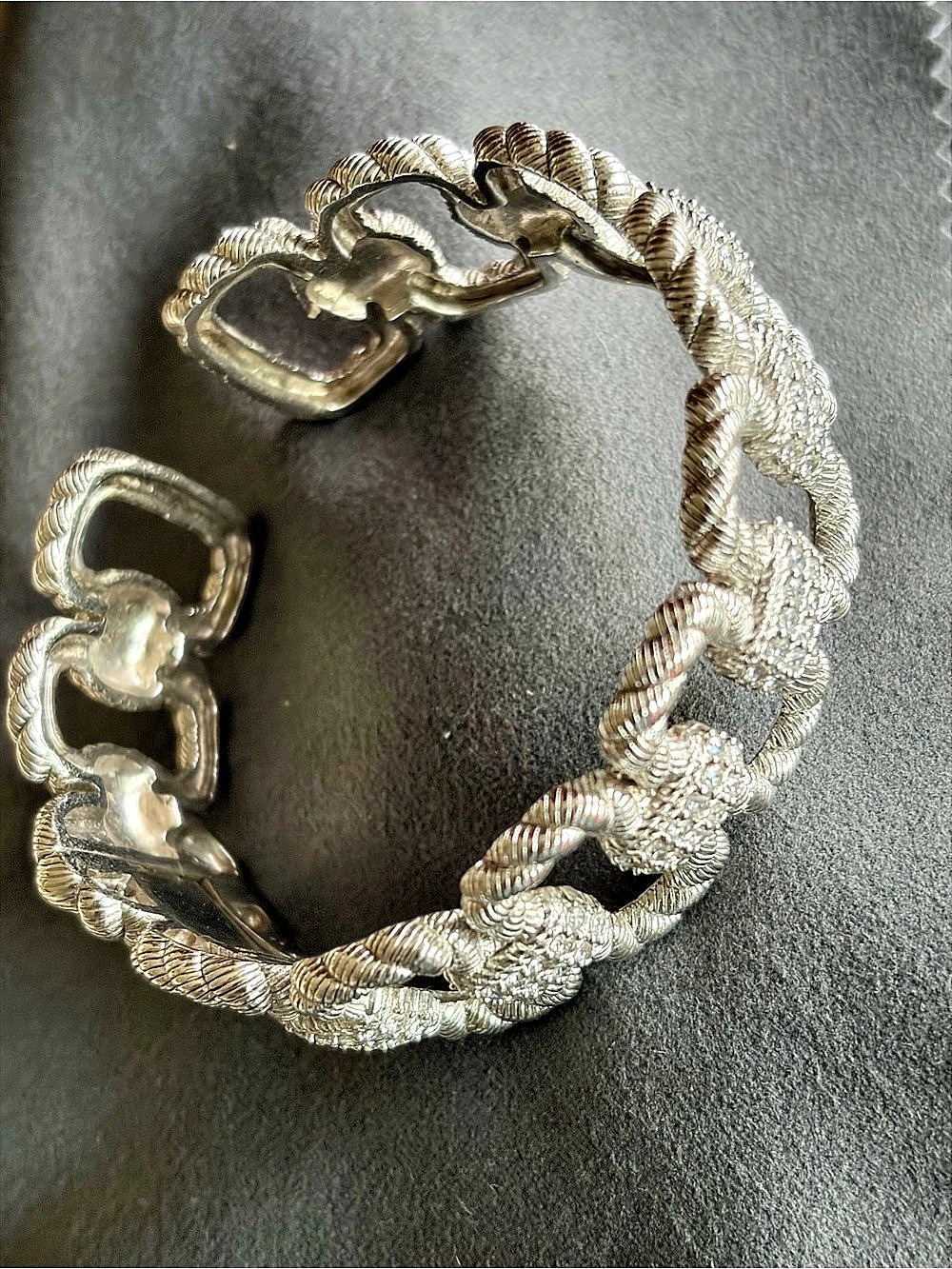 Judith Ripka Link Cuff Bracelet Silver